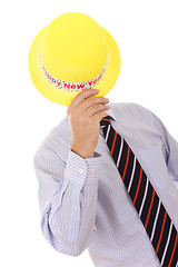 Image showing new year yellow hat 