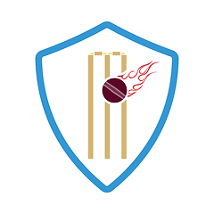 Image showing Cricket shield emblem icon