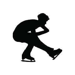 Image showing Figure skate man silhouette