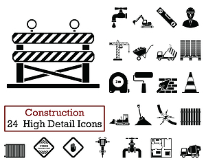 Image showing Set of 24  Construction Icons