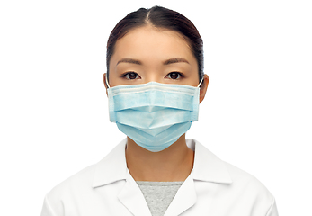 Image showing asian female doctor in protective medical mask