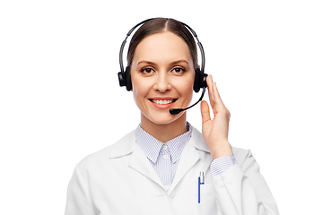 Image showing smiling female doctor with headset