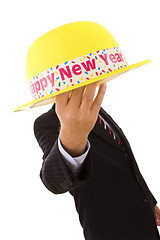 Image showing new year yellow hat 