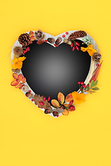 Image showing Heart Shaped Autumn Harvest Festival Frame  