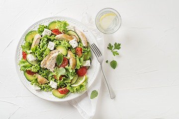 Image showing Chicken salad avocado feta