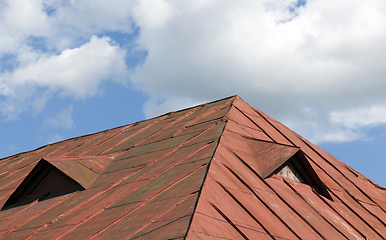 Image showing red metal roof