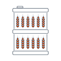 Image showing Barrel With Wheat Symbols Icon
