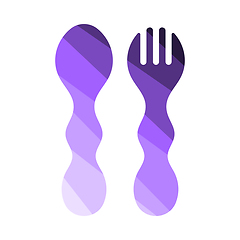 Image showing Baby Spoon And Fork Icon