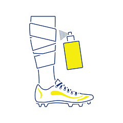 Image showing Icon of football bandaged leg with aerosol anesthetic