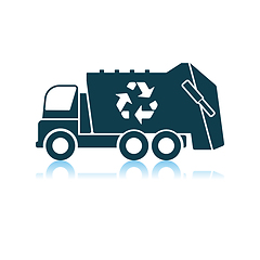 Image showing Garbage Car With Recycle Icon
