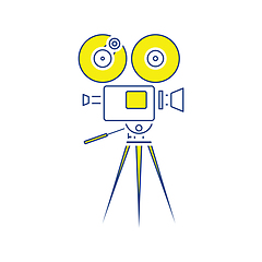 Image showing Retro cinema camera icon