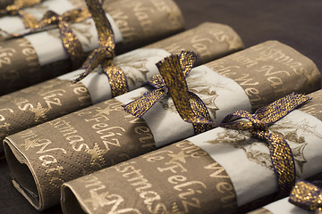 Image showing Napkins at Christmas table