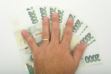 Image showing czech banknotes crowns