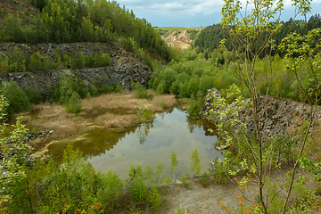 Image showing abandoned flooded quarry, Czech republic