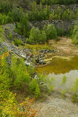 Image showing abandoned flooded quarry, Czech republic