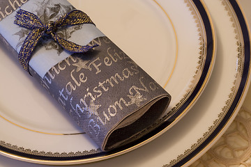 Image showing Christmas table detail