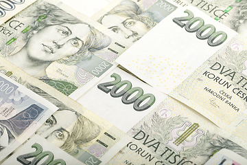 Image showing czech banknotes crowns background