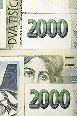 Image showing czech banknotes crowns background