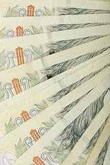 Image showing fan from czech banknotes