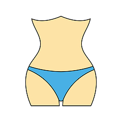 Image showing Flat design icon of Slim waist 