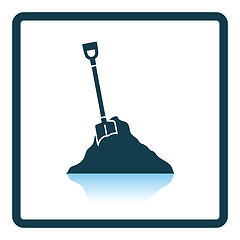 Image showing Icon of Construction shovel and sand