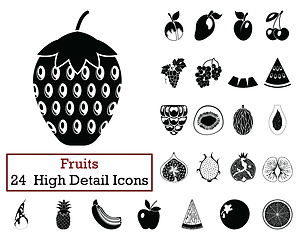Image showing Set of 24  Fruit Icons