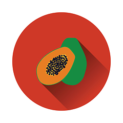 Image showing Flat design icon of Papaya