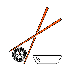Image showing Icon Of Sushi With Sticks