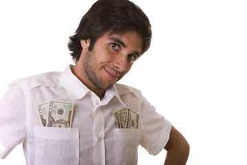 Image showing man showing his money