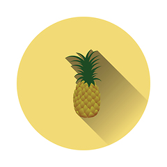 Image showing Flat design icon of Pineapple