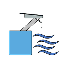 Image showing Flat design icon of Diving stand 