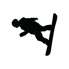 Image showing Snowboarder man silhouette