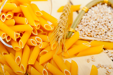 Image showing Italian pasta penne with wheat