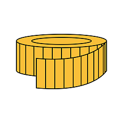 Image showing Flat design icon of Measure tape 