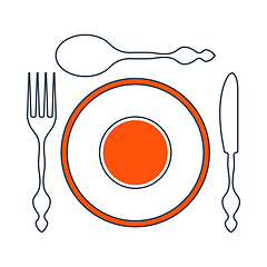 Image showing Icon Of Silverware And Plate
