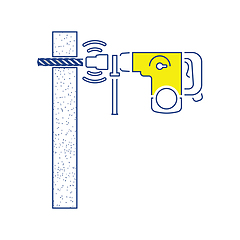 Image showing Icon of perforator drilling wall