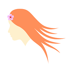 Image showing Woman Head With Flower In Hair Icon