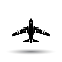 Image showing Airplane takeoff icon front view