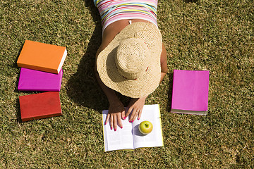 Image showing student at the grass