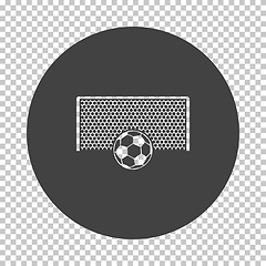 Image showing Soccer gate with ball on penalty point  icon