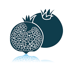 Image showing Pomegranate Icon On Gray Background