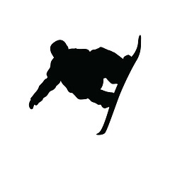 Image showing Snowboarder man silhouette