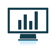 Image showing Monitor with analytics diagram icon