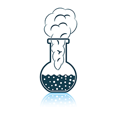 Image showing Icon of chemistry bulb with reaction inside