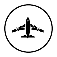 Image showing Airplane takeoff icon front view
