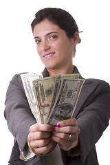 Image showing businesswoman showing her money