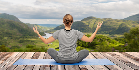 Image showing woman doing yoga over Killarney National Park