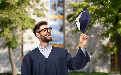 Image showing graduate student in bachelor gown with mortarboard