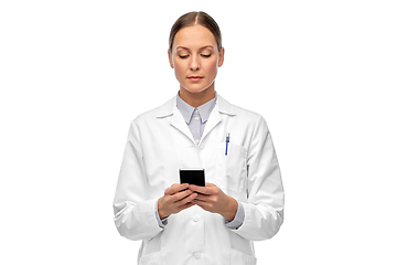 Image showing female doctor with smartphone