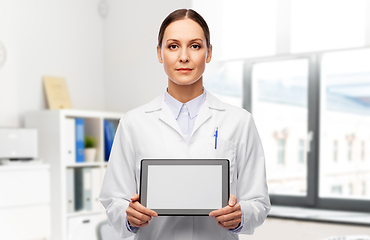 Image showing female doctor with tablet computer at hospital
